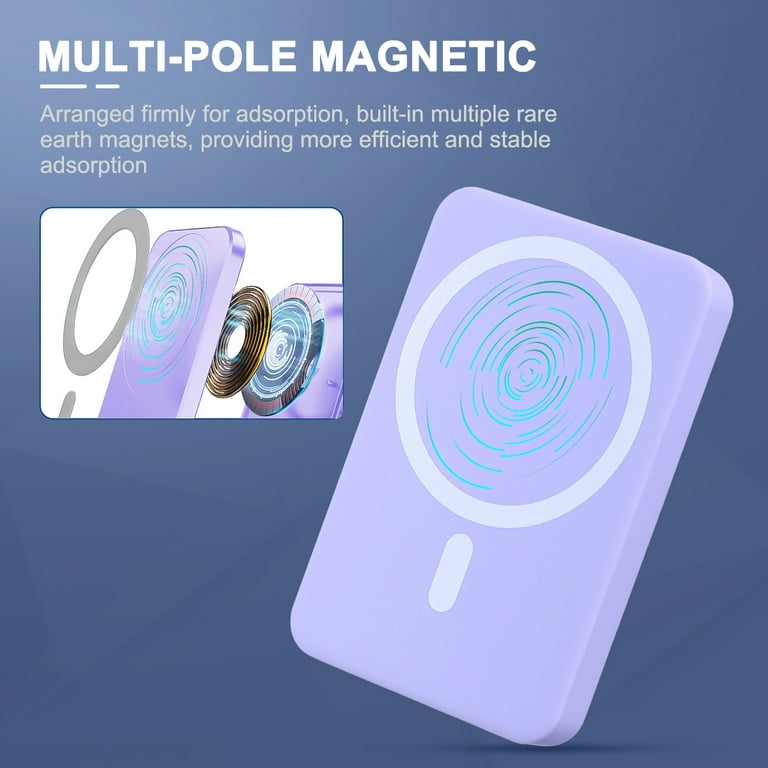 TOTU CPBW-014 Skin Sense Series Fast Charging Magnetic Power Bank 10000mA  Portable Wireless Phone Charger - Purple Wholesale