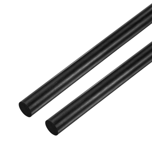 Uxcell 2-Pack Varillas de Fibra de Carbono, 100mm de Longitud 8mm de Diámetro, Polo Sólido Mate de Fibra de Carbono