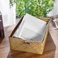 thumbnail image 2 of Retro Hand-woven Seaweed Storage Basket Household Rectangular Sundries Organizer Storage Box for Home Clothes - 33X23X11CM (M), 2 of 3