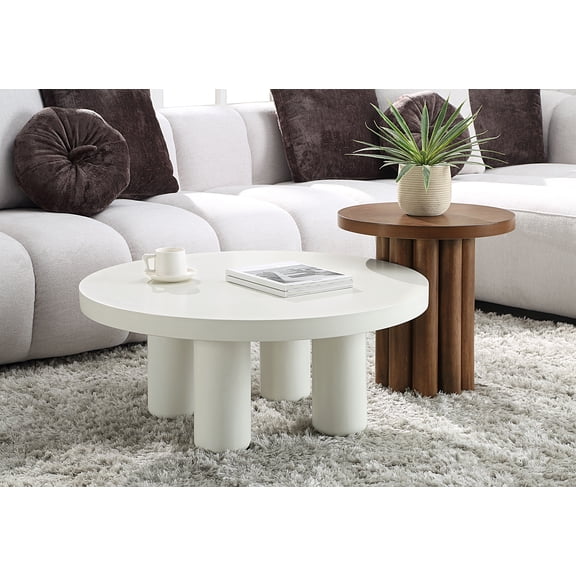 Miekor Furniture Loanna White Finish Coffee Table 0080