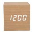 thumbnail image 3 of Wooden Digital Alarm Clock, LED Wood Clock Portable Adjustable  For Home Decoration, 3 of 8