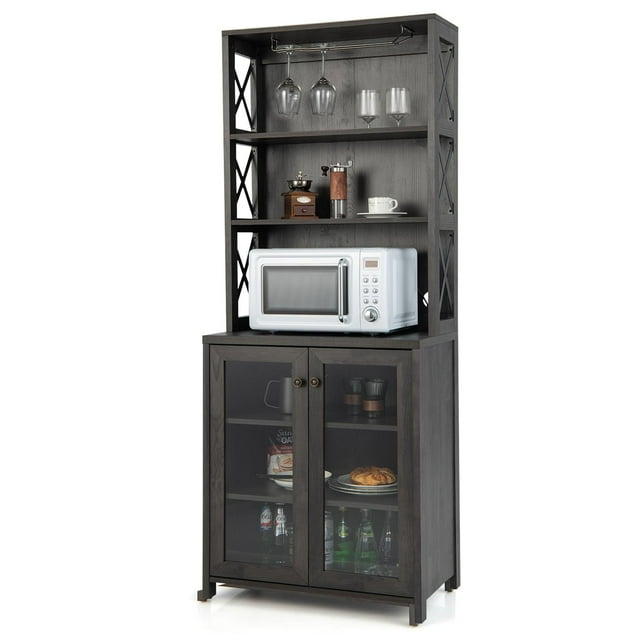 Giantex Kitchen Pantry Storage Cabinet, Farmhouse Freestanding Buffet Hutch