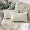 thumbnail image 1 of Paquete de 2 fundas de almohada de pana de 30 x 50 cm para la zona lumbar, fundas de almohada blancas para sofá, dormitorio o sillón., 1 of 5