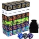 thumbnail image 1 of Juego de dados ORUNI Magic Counter 63 piezas con bolsa de terciopelo MTG TCG, 1 of 7