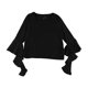 thumbnail image 1 of JOA Blusa campesina con volantes para mujer, negro, mediano, 1 of 1