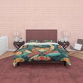 thumbnail image 4 of Juego de cama Floral Retro, Funda Nórdica Reina Verde Vintage, Colcha Nostalgia Años 70, 4 of 6