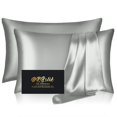 thumbnail image 1 of Fundas de almohada de seda DKBSlik Mulberry Silk Standard, paquete de 2 unidades, plateadas, 1 of 8