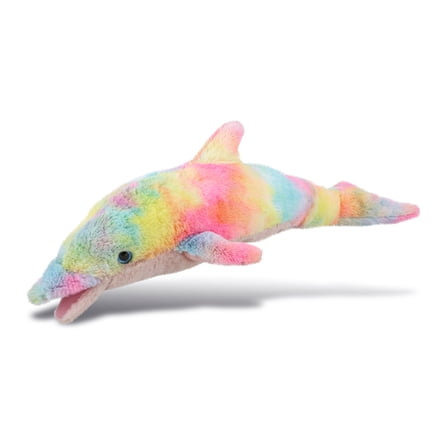 DolliBu Rainbow Dolphin Stuffed Animal – Soft Huggable Dolphin Stuffed Toy, Adorable Playtime Ocean Plush Toy, Cute Cuddle Gifts, Super Soft Plush Doll Animal Toy for Kids and Adults – 18 Inches