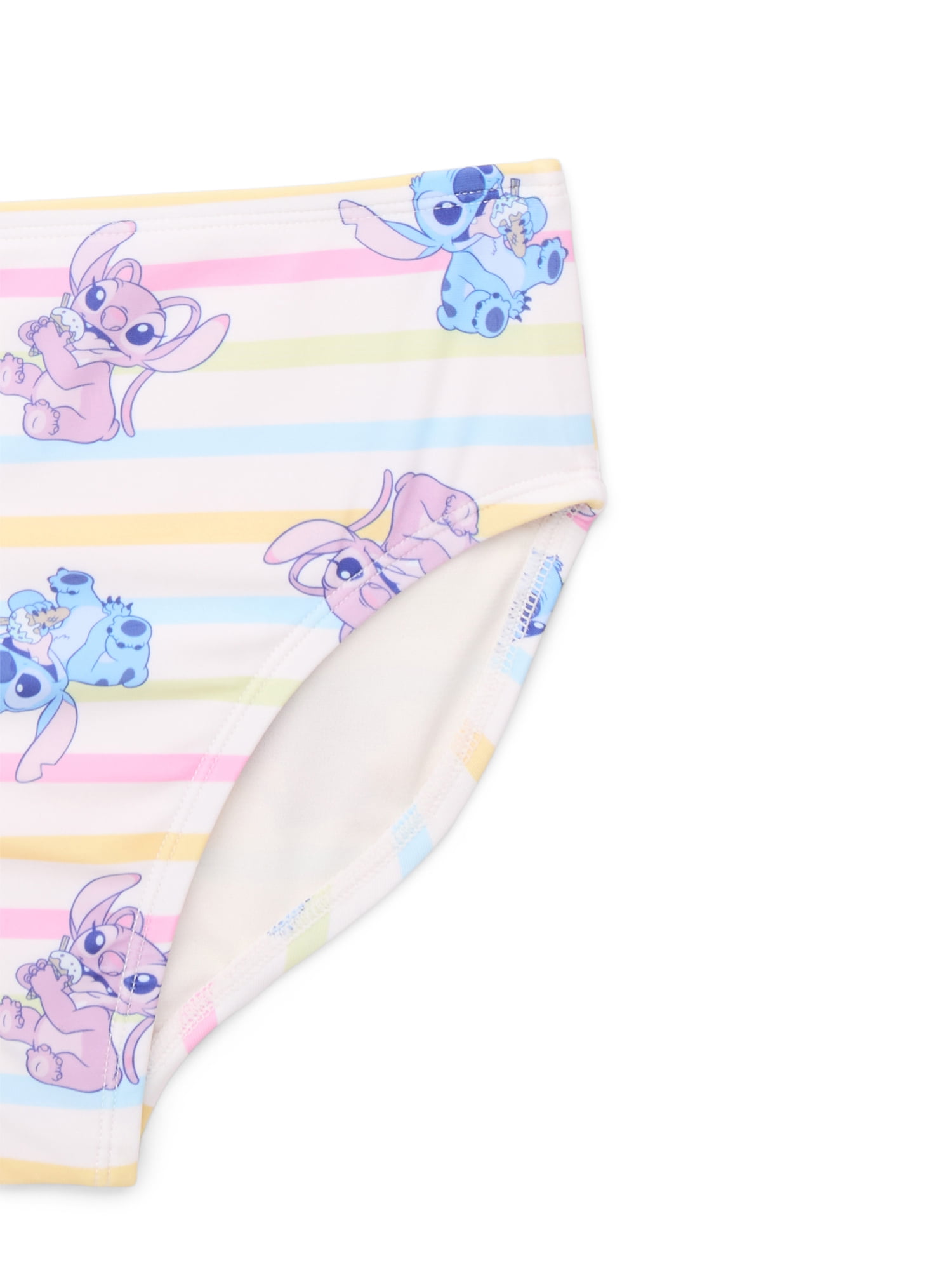 Big Girls Stitch and Angel Stripes Swimsuit