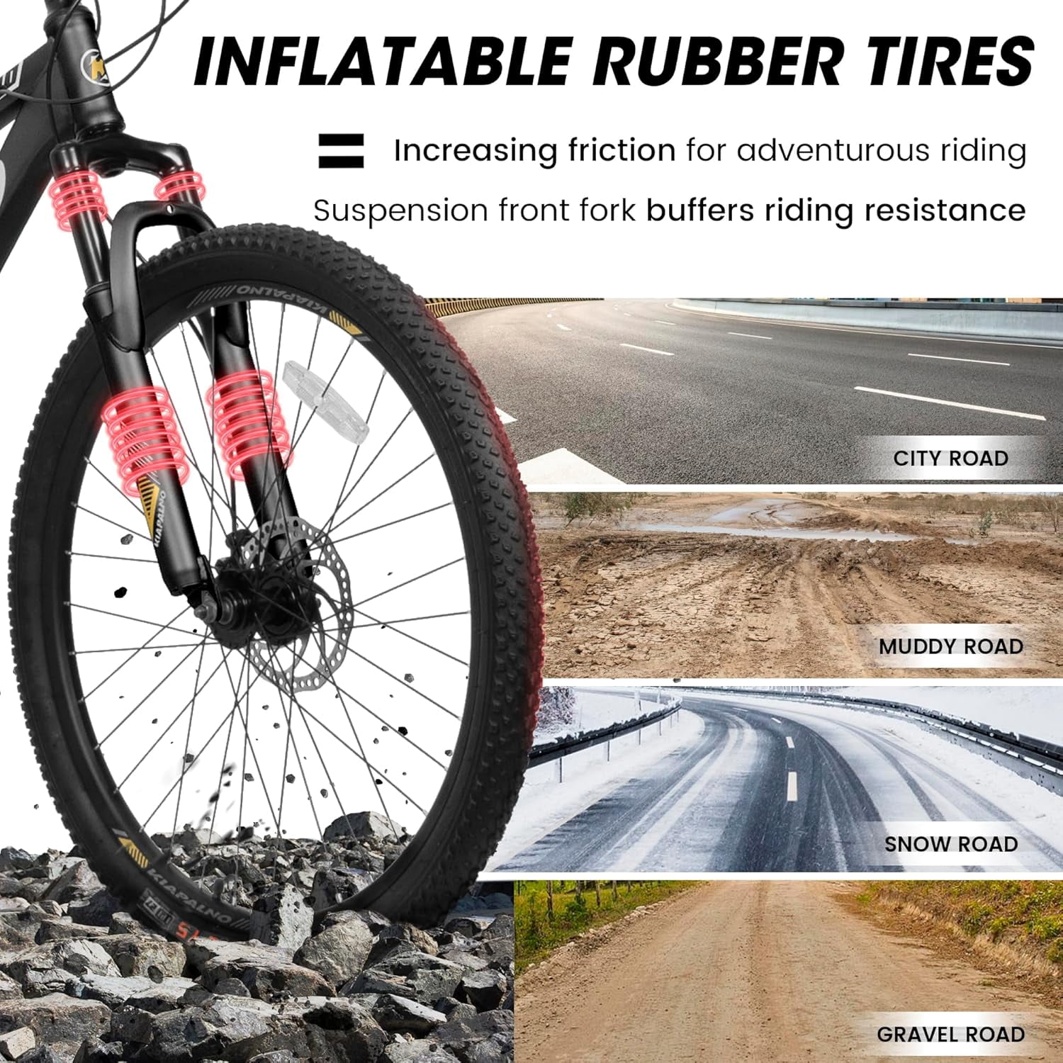 Mountain Bike, 26/27.5/29 Inch Mountain Bike for Men,Women, 1/8/21/24 Speeds with Mechanical Disc Brakes, High Carbon Steel/Aluminum Frame Adult Bicycle,Black