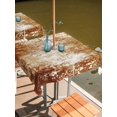 thumbnail image 2 of Outdoor Tablecloth with Umbrella Hole for Patio/Picnic/Party/Camping, Shabby Burnt Orange Waterproof Table Cloth Square Cover Washable, Oil Painting Vintage Art Brown White (54"x 54"), 2 of 9