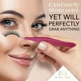 thumbnail image 3 of Majestic Bombay Pointy Slanted Tweezers for Women Sharp Tweezers for Hair Removal, Pink, 2 Pack, 3 of 8