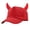 Red, variant on ZDNIXIAN Devil Horn Baseball Cap, 3D Plush Horn Decor Solid Color Adjustable Costume Hat, Lightweight Structured Crown Unisex Holiday Party Accessory