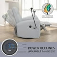 thumbnail image 4 of hzlagm Electric Power Swivel Rocker Recliner Chair Recliner Glider with USB Ports and Cell Phone Holder for Living Room Bedroom - Light Gray, 4 of 9