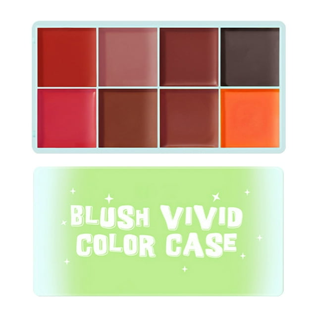 Pisexur Belleza Maquillaje Disco de ojos de 8 colores en crema, brillo facial, contorno de alto brillo, iluminador facial de 8 tonos, brillo rosa cobre, efecto luminoso cospara mujeres y hombres