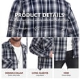 thumbnail image 6 of Iceglad Mens Brushed-flannel check shirt Plaid Shirt Long Sleeve Button Down Casual Buffalo Check Shirt Soft Lightweight Shacket Jacket for Men Fall Winter with Pockets, 6 of 8