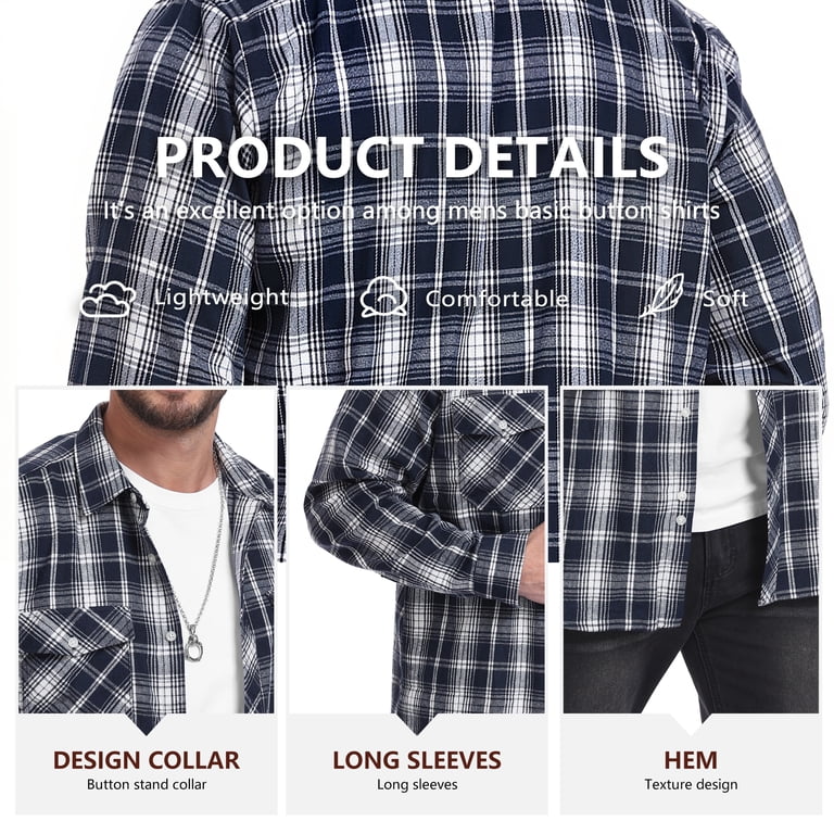 Iceglad Men's Brushed Flannel Check Shirt photo 6