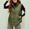 thumbnail image 6 of VISALY Women's Button Down Zip Up Jacket Vest Cropped Puffer Vest Women Lightweight Quilted Stand Collar Sleeveless Jackets Fall Winter Coat Jn L, 6 of 6