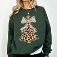 thumbnail image 5 of Leopard Christmas Tree Graphic Sweatshirt for Women, Holiday Winter Pullover, 5 of 8