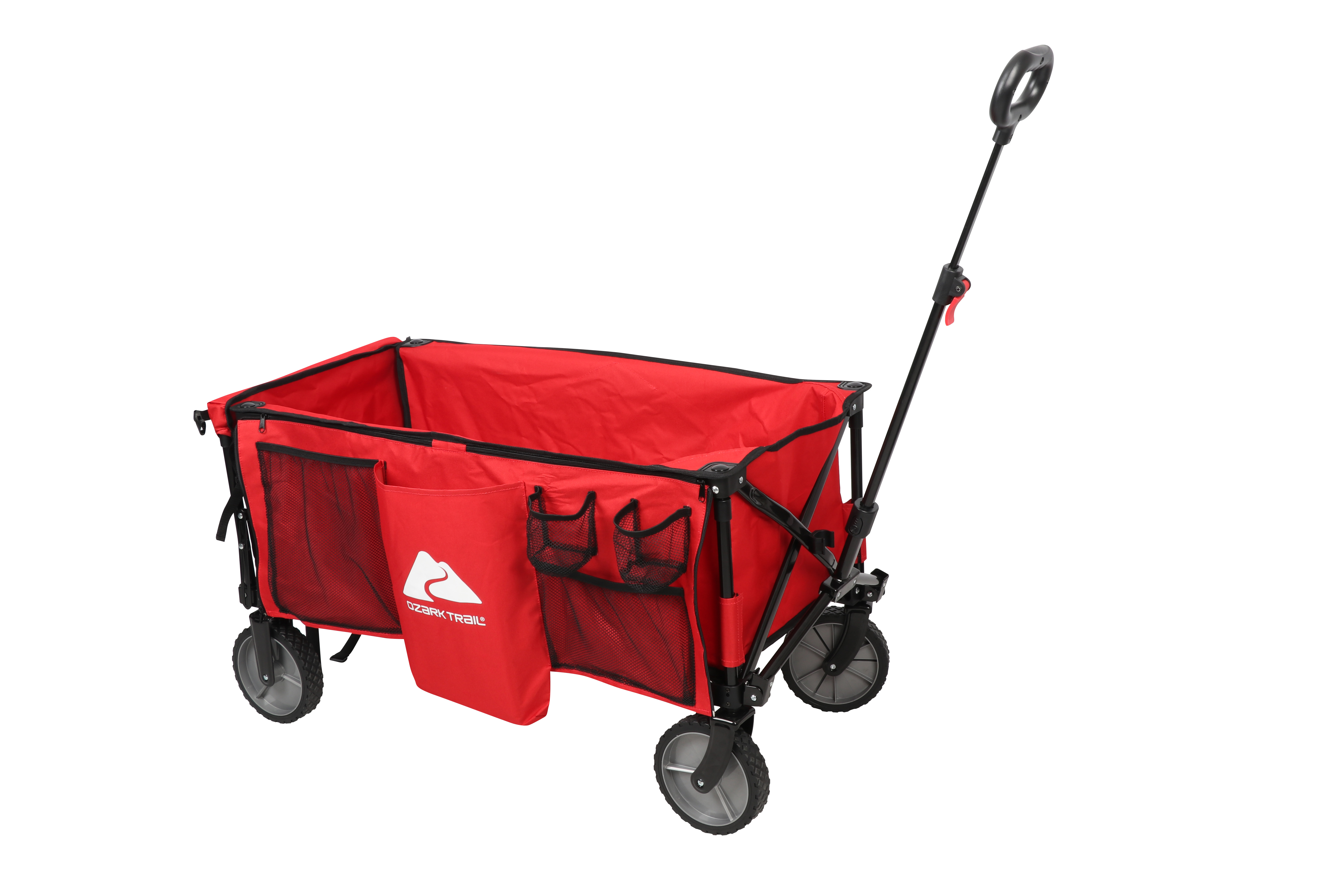 Ozark Trail Camping Utility Wagon with Tailgate & Extension Handle, Red, Polyester - image 4 of 8