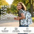 thumbnail image 6 of HUIACONG Cloud Snow Penguin Kids 17 Inch Backpack 4 Piece Set Lunch Bag, Pencil Case & Water Bottle Sleeve, Adjustable Chest Buckle, for Grades 2-7, 6 of 7