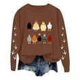 thumbnail image 1 of LUOGENLI Chandails pour Femmes Tendance à Capuche Oversize Femmes Manches Longues Col Rond Chandails Imprimé Poulet Chandail Léger Ample Haut de Chandails Chandail pour Femmes Graphique Automne Brun Taille m, 1 of 6