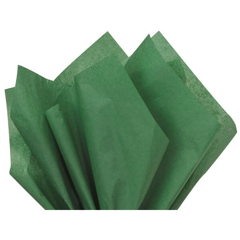 Pack Of 480, Solid Forest Green Tissue Paper 15 X 20 Sheet Half Ream Made  From Post Industrial Recycled Fibers Made In USA 