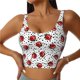 thumbnail image 1 of Balery Red Ladybugs On Black Dotted Sujetadores deportivos con espalda cruzada para mujer, acolchados, sin costuras, de alto impacto, ideales para yoga, gimnasio, entrenamiento y fitness.-Medium, 1 of 8