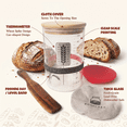 thumbnail image 3 of 1 L (34 oz) Sourdough Starter Jar Kit, Wide Mouth Straight-Sided Crock - Glass Sour Dough Starter Bread Jar Set - Sourdough Baking Supplies - Sour Dough Bread Accessories Gifts for Sourdough Lovers, 3 of 7