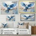 thumbnail image 4 of Designart "Azure Calmness Bird Panorama" Animals Bird Floater Framed Wall Art Living Room, 4 of 5