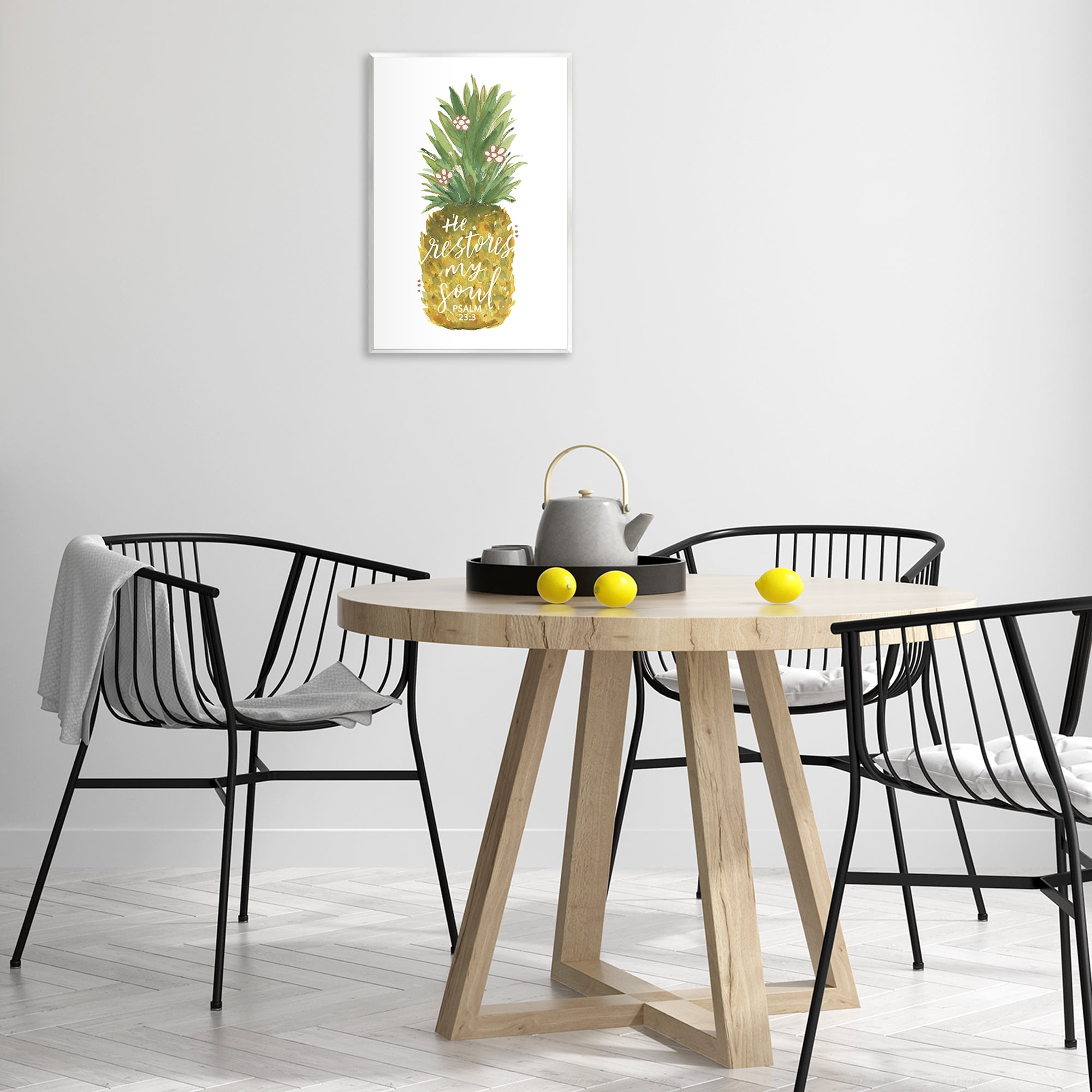 Stupell Industries Restores My Soul Pineapple Religious & Spiritual Painting Unframed Art Print Wall Art, 13 x 19