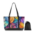 thumbnail image 7 of FORMRS Canvas Laptop Tote Bag for Women with 15.6" Computer Compartments Shoulder Handbag, Colorful Leaves, 7 of 7