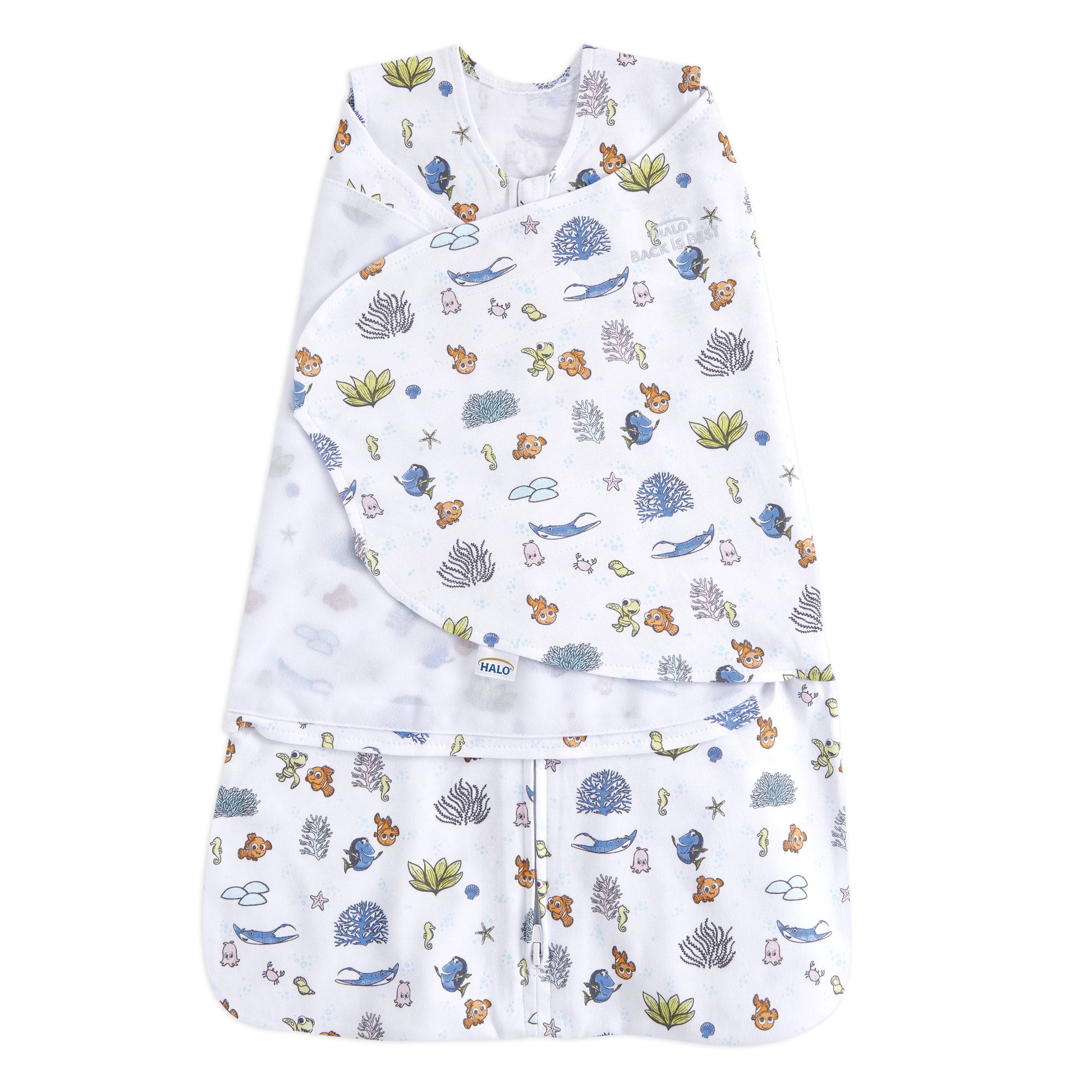 HALO great barrier reef cotton SleepSack swaddle -NB
