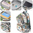 thumbnail image 4 of White Dinosaurs Fossils Plants Pattern Cute School Backpack Bag with Padded Back and Adjustable Shoulder Straps 16.9 X 12.6 X 5.9 Inches, 4 of 5