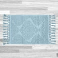 thumbnail image 6 of Jean Pierre Ricardo Cotton Fringe 17 x 31 in. Bath Rug, Light Blue, 6 of 9