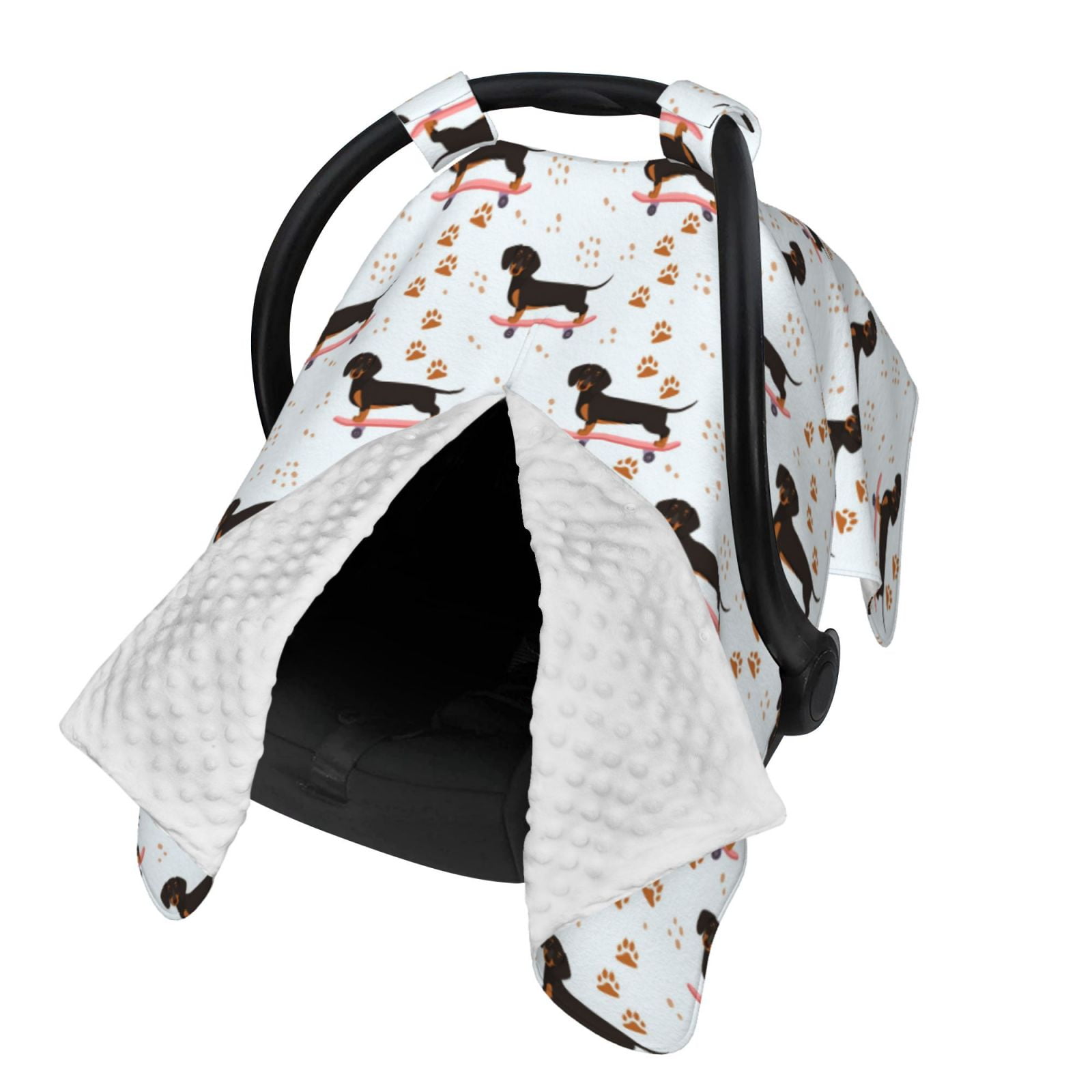 Naloa Dachshund On A Skateboard Baby Car Seat Cover, Breathable Baby Carrier Cover, Multiuse Baby Carrier Cover & Nursing Breastfeeding Cover