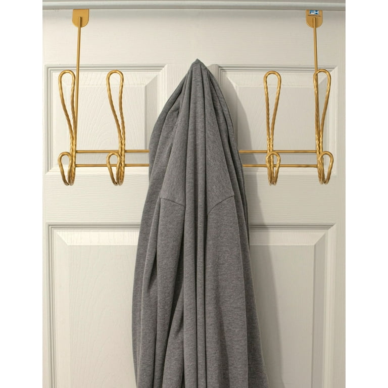 FantasHome Over The Door Hook Rack Twisted Design with 12 Hooks Gold Walmart