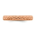 thumbnail image 4 of 925 Sterling Silver Stackable Rose Gold-plated Patterned Ring Eternity Band Size 5, 4 of 6