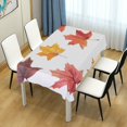 thumbnail image 4 of Yayeee Tablecloths 54" x 72" Rectangle Wrinkle Resistant Party Table Cover, White Autumn Leaves, 4 of 8