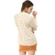 thumbnail image 5 of Camisa con Cuello en V y Solapa con Botones y Lunares en Forma de Corazón para Mujer Allegra K Beige XL, 5 of 6