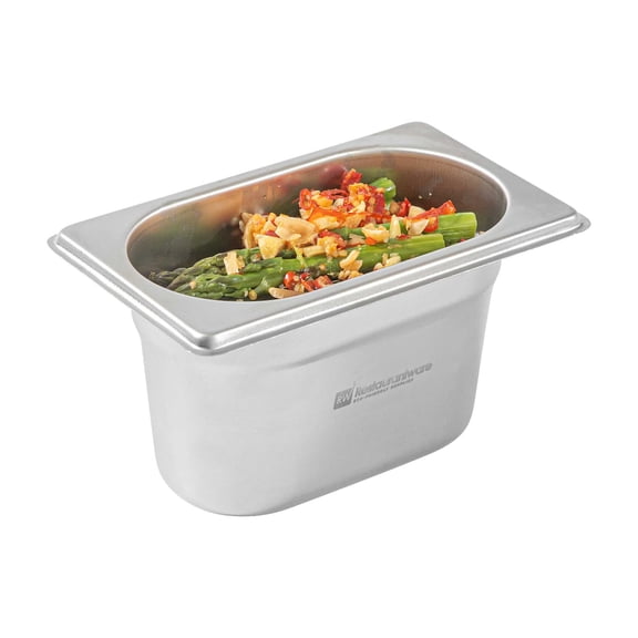 Met Lux Rectangle Stainless Steel 1/9 Size Steam Table Pan 2.5 Inch Deep - Anti Jam - 1 count box