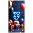 thumbnail image 1 of Happy 69th Birthday Banner Backdrop Cake Design Party Decoration Supplies Photography Props Balloon Background Event Celebration, 1 of 4