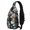 Football Bear Darkgreen Pattern, variant on Football Icon Darkblue Pattern Sling Backpack, Casual Day Sling Pack with Earphone Port, Adjustable Strap Gift Ideas for Holiday Birthday Gifts