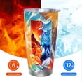 thumbnail image 6 of 20oz Car Cup Three-Piece Set Of Single Silver Edge No Smell Easy To Carry Heat Preservation For Daily Car Sports Travel Brown Tie-Dye Background Rainbow Colors, 6 of 8