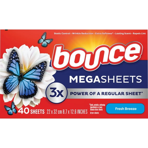 Bounce Fresh Breeze Megasheets Dryer Sheets 40 count - 6 PACK (240 Sheets Total)