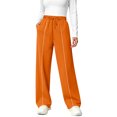 thumbnail image 3 of UVN Sweatpants for Women Casual Wide Leg Baggy Pants Straight Long Trousers High Waist Drawstring Workout Pants with Pockets, 3 of 12
