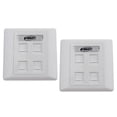 thumbnail image 1 of 2x Quad Data Wall Outlet Face Plate 4 Port RJ45/RJ11 Ethernet Network Socket, 1 of 5