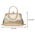 thumbnail image 2 of Bolso de mano elegante para mujer, bolso de mano con clip para la boca, bolso diario para fiesta de ocio (dorado), 2 of 8
