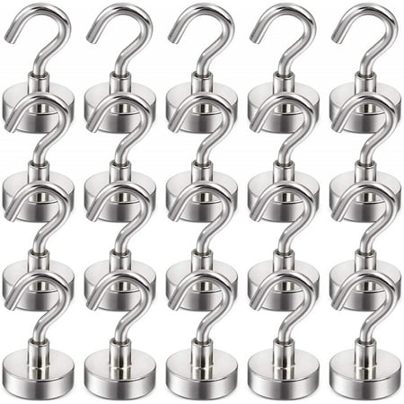

DIYMAG Magnetic Hooks 22Lbs Strong Magnet Hooks for Kitchen Home Cruise Workplace Office and Garage Pack of 20