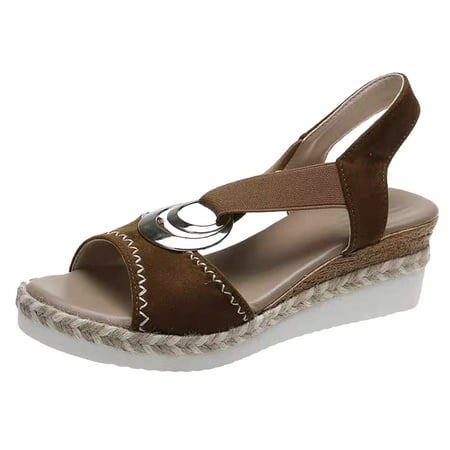 

Womens Sandals Wedge Slide Sandals Platform Sandals Wedge Sandals for Women Comfortable Dressy Orthopedic Sandals for Women Summer Sandals for Women 2024(Color:Brown Size:US 8.5)